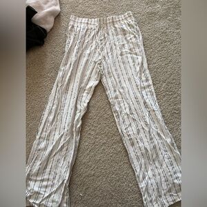 White Striped Lounge Pants